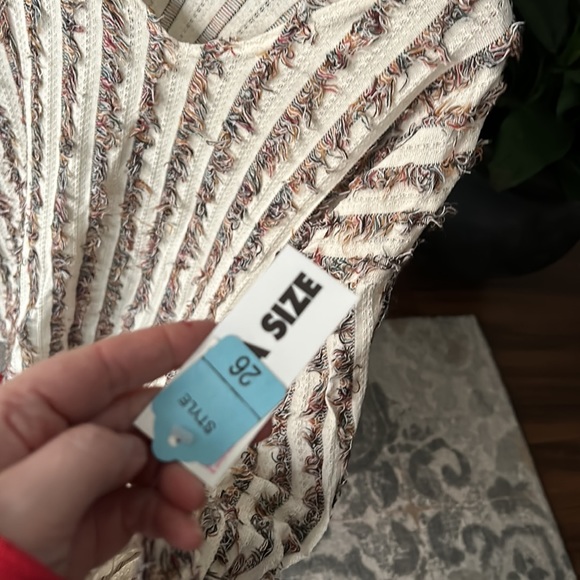 NWT VINTAGE Lagenlook Made in USA Textured Stripe Blouse LOOM WEAR - Picture 6 of 7